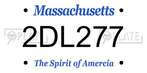 2DL277 Massachusetts License Plate