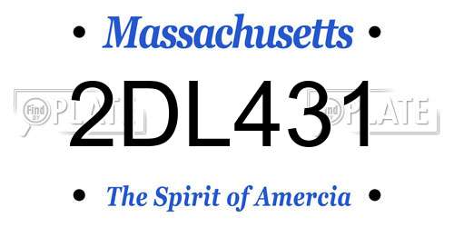 2DL431 Massachusetts License Plate