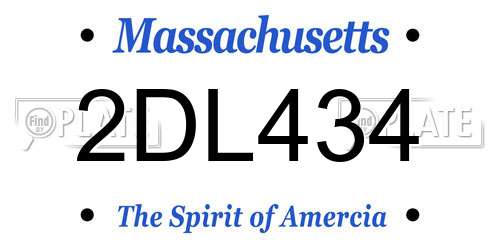 2DL434 Massachusetts License Plate