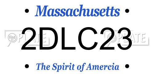 2DLC23 Massachusetts License Plate