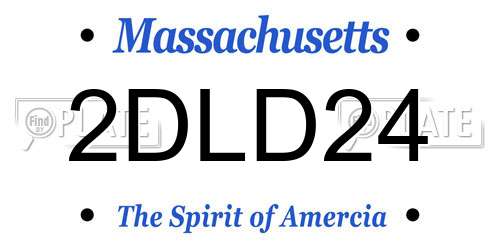 2DLD24 Massachusetts License Plate
