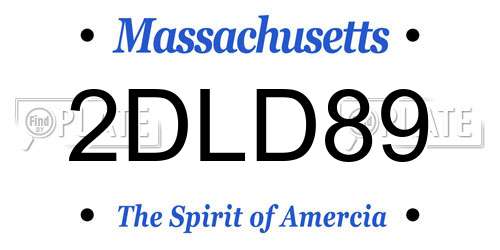2DLD89 Massachusetts License Plate
