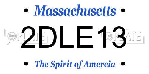 2DLE13 Massachusetts License Plate