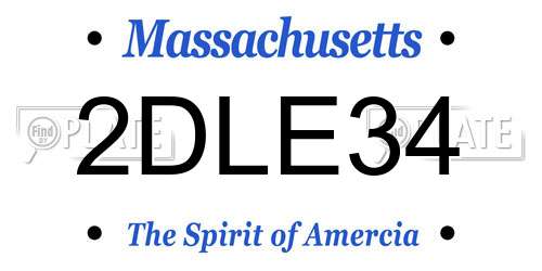 2DLE34 Massachusetts License Plate