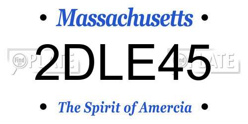2DLE45 Massachusetts License Plate
