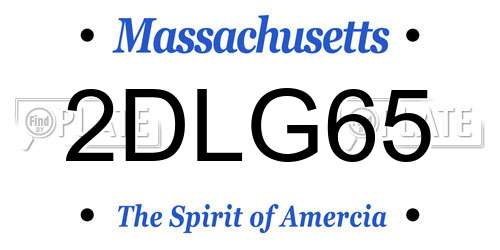 2DLG65 Massachusetts License Plate