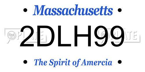 2DLH99 Massachusetts License Plate