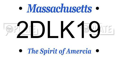 2DLK19 Massachusetts License Plate