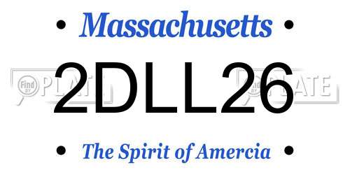2DLL26 Massachusetts License Plate