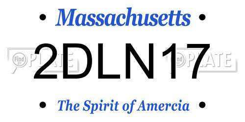 2DLN17 Massachusetts License Plate