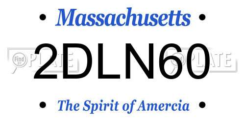 2DLN60 Massachusetts License Plate