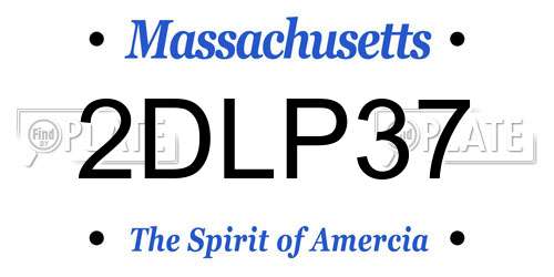 2DLP37 Massachusetts License Plate