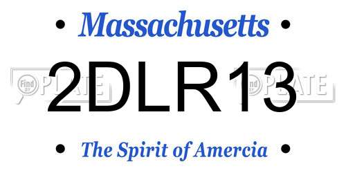 2DLR13 Massachusetts License Plate