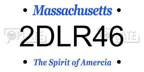 2DLR46 Massachusetts License Plate