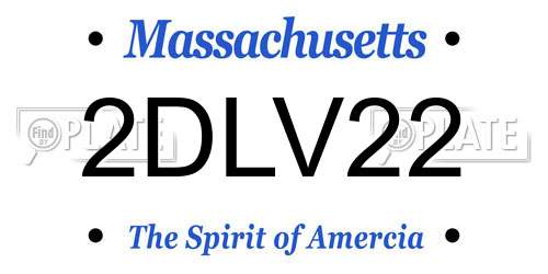2DLV22 Massachusetts License Plate