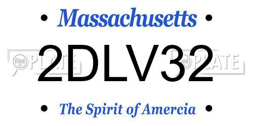 2DLV32 Massachusetts License Plate