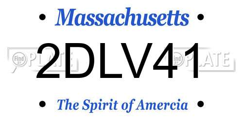 2DLV41 Massachusetts License Plate