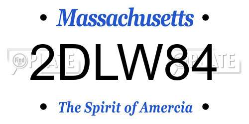 2DLW84 Massachusetts License Plate