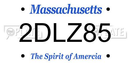 2DLZ85 Massachusetts License Plate