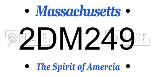 2DM249 Massachusetts License Plate