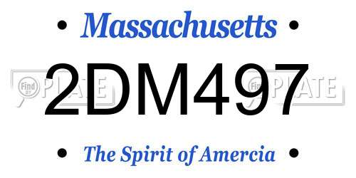 2DM497 Massachusetts License Plate