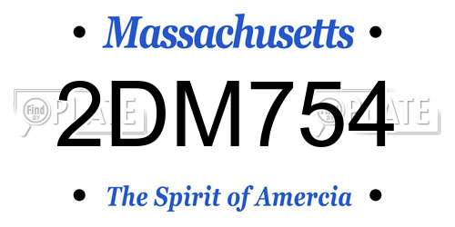 2DM754 Massachusetts License Plate