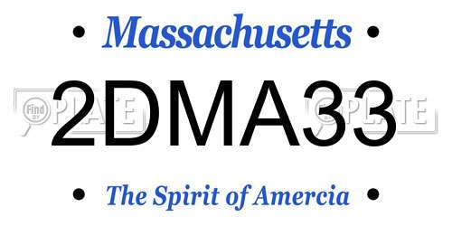 2DMA33 Massachusetts License Plate