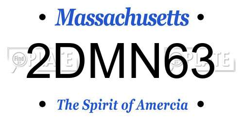 2DMN63 Massachusetts License Plate