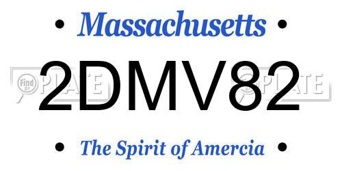 2DMV82 Massachusetts License Plate