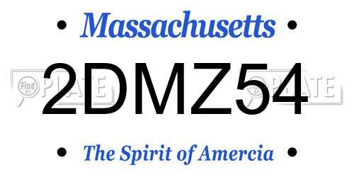 2DMZ54 Massachusetts License Plate