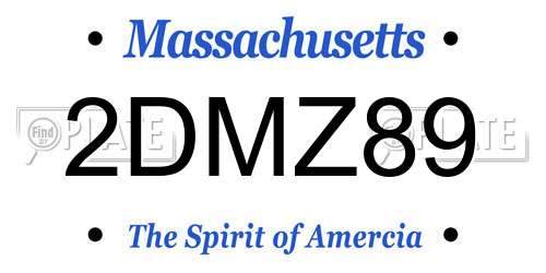 2DMZ89 Massachusetts License Plate