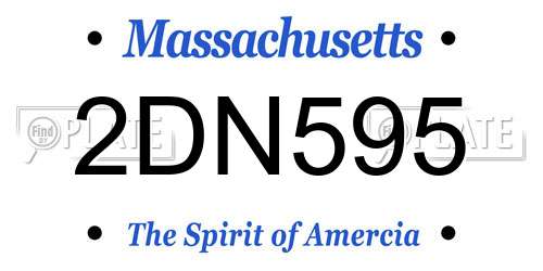2DN595 Massachusetts License Plate