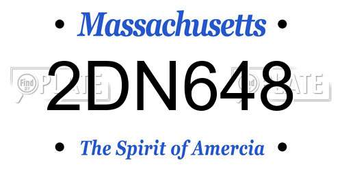 2DN648 Massachusetts License Plate