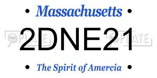 2DNE21 Massachusetts License Plate