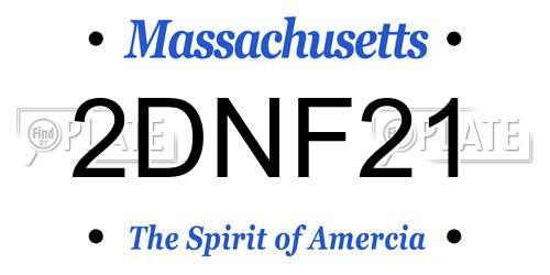 2DNF21 Massachusetts License Plate