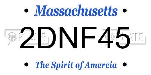 2DNF45 Massachusetts License Plate