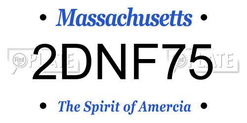 2DNF75 Massachusetts License Plate