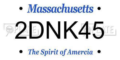 2DNK45 Massachusetts License Plate