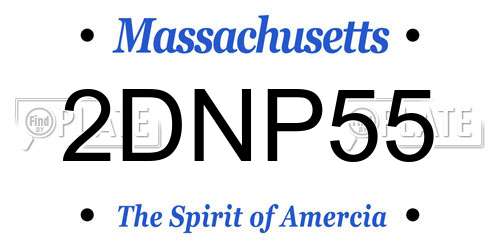 2DNP55 Massachusetts License Plate