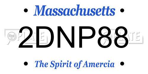 2DNP88 Massachusetts License Plate