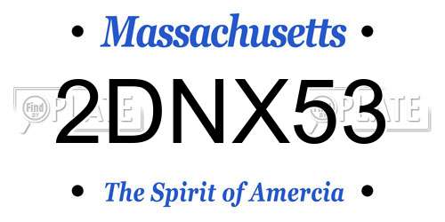 2DNX53 Massachusetts License Plate