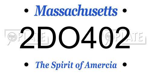 2DO402 Massachusetts License Plate