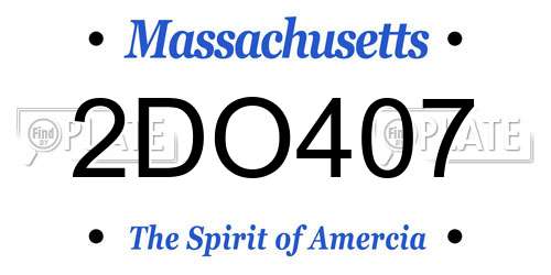 2DO407 Massachusetts License Plate