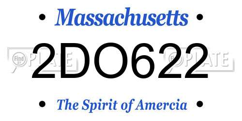 2DO622 Massachusetts License Plate