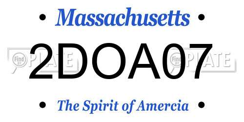 2DOA07 Massachusetts License Plate