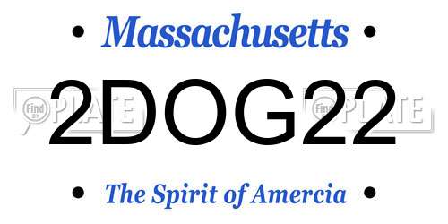 2DOG22 Massachusetts License Plate