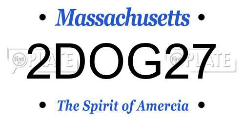 2DOG27 Massachusetts License Plate