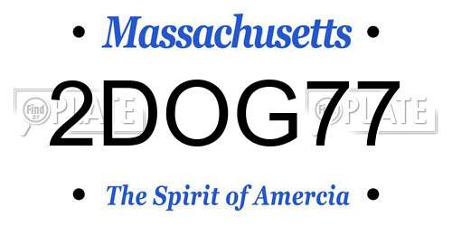 2DOG77 Massachusetts License Plate