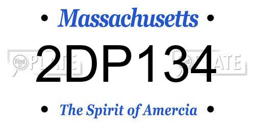 2DP134 Massachusetts License Plate