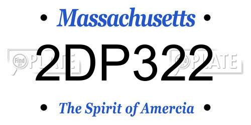 2DP322 Massachusetts License Plate